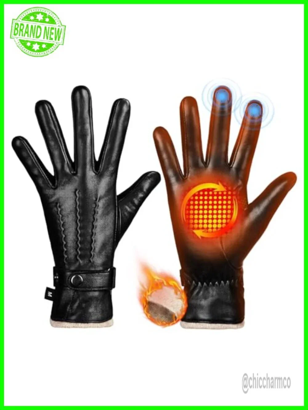 Genuine Sheepskin Leather Touchscreen Gloves for Women - Adjustable Strap